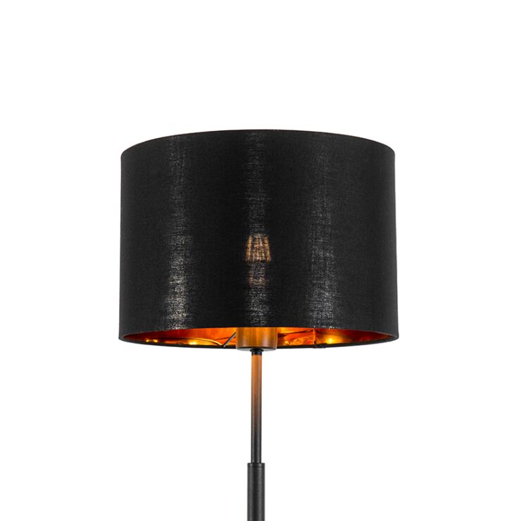 Modern floor lamp black with gold - Image 2