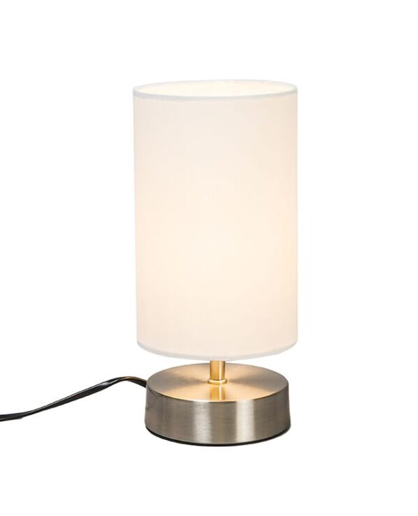 Modern white table lamp round 12 cm dimmable
