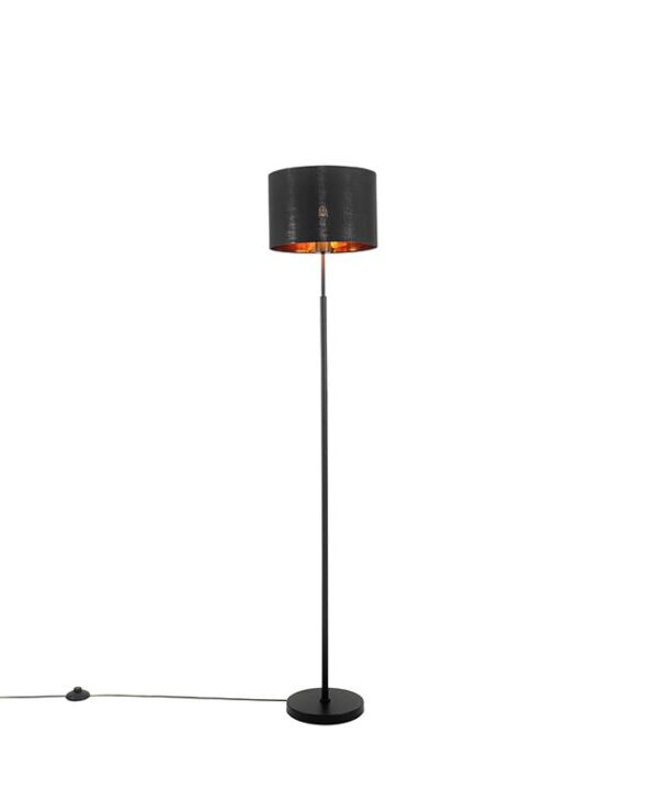 Modern floor lamp black with gold