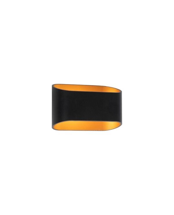 Design wall lamp black with gold