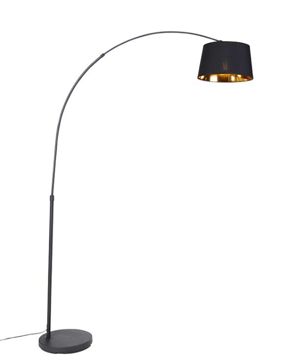 Modern arc lamp black with gold
